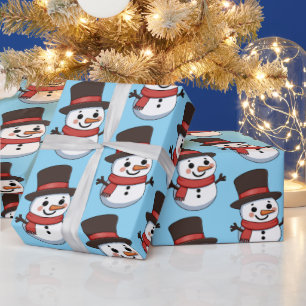 Christmas Snowman Niedlich Cartoon Pattern Geschenkpapier
