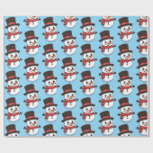 Christmas Snowman Niedlich Cartoon Pattern Geschenkpapier (Flach)