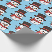 Christmas Snowman Niedlich Cartoon Pattern Geschenkpapier (Ecke)