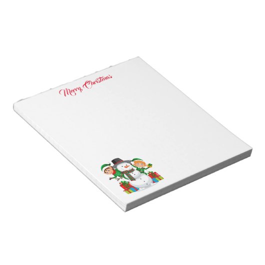 Christmas Snowman Notepad Notizblock (angewinkelt)