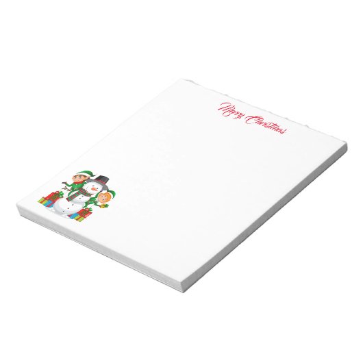 Christmas Snowman Notepad Notizblock (Rotiert)