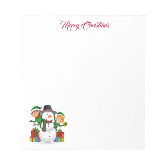 Christmas Snowman Notepad Notizblock (Vorderseite)