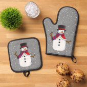 Christmas Snowman Ofenhandschuh & Topflappen-Set (Oben Unten)