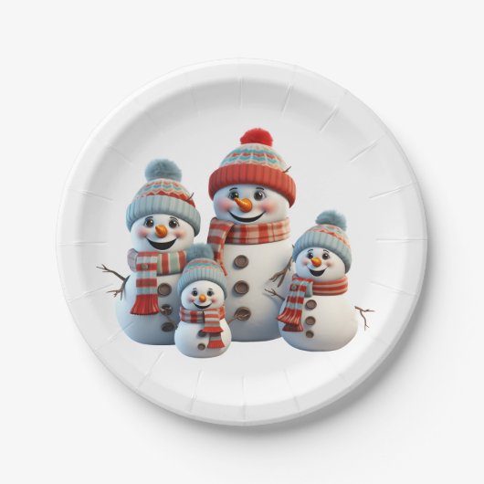 Christmas Snowman Pappteller (Vorderseite)