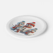 Christmas Snowman Pappteller (Schrägansicht)