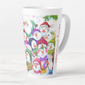 Christmas Snowman Party Latte Tasse (Rechte Ecke)