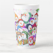 Christmas Snowman Party Latte Tasse (Vorderseite)