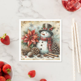 Christmas Snowman Party Napkins Serviette