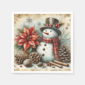 Christmas Snowman Party Napkins Serviette (Vorderseite)
