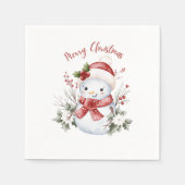 Christmas Snowman Party Paper Napkin Serviette (Vorderseite)