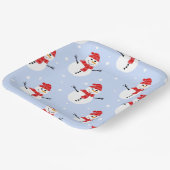 Christmas Snowman Pattern Pappteller (Gewinkelt)