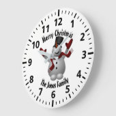 Christmas Snowman Personalisiert Große Wanduhr (Winkel)