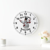 Christmas Snowman Personalisiert Große Wanduhr (Zuhause)