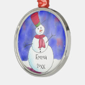 Christmas Snowman Personalisiert Ornament Aus Metall (Links)