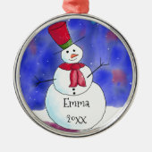 Christmas Snowman Personalisiert Ornament Aus Metall (Vorne)
