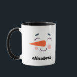 Christmas Snowman Personalisiert Tasse<br><div class="desc">Diese individuelle Schneemann-Tasse ist das perfekte personalisierte Weihnachtsgeschenk. Es zeigt ein niedliches Schneemanagement mit Ihrem Namen. Diese Tasse ist perfekt für Ihre Kinder,  Enkel oder Freunde. Geben Sie als geheimer Weihnachtsmann oder als Geschenk im Büro.</div>