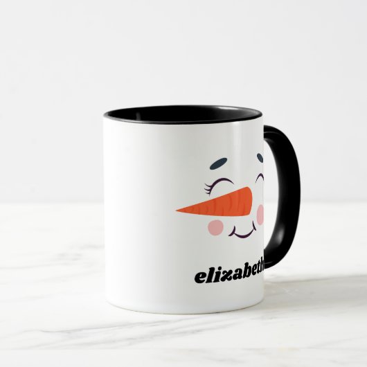 Christmas Snowman Personalisiert Tasse (VorderseiteRechts)