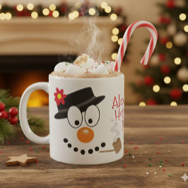 Christmas Snowman Personalize Fun Hot Cocoa or Kaffeetasse