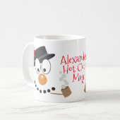 Christmas Snowman Personalize Fun Hot Cocoa or Kaffeetasse (Vorderseite Links)