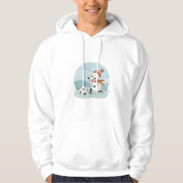 Christmas snowman playing soccer hoodie