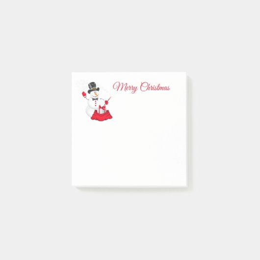 Christmas Snowman Post It Notes Post-it Klebezettel (Vorderseite)