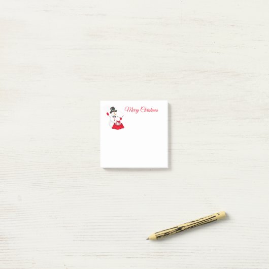 Christmas Snowman Post It Notes Post-it Klebezettel (Auf Schreibtisch)