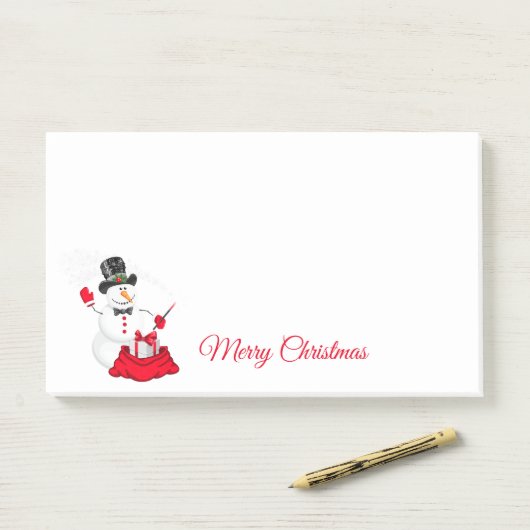 Christmas Snowman Post It Notes Post-it Klebezettel (Auf Schreibtisch)