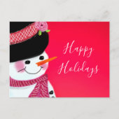 Christmas Snowman Postcard Postkarte (Vorderseite)