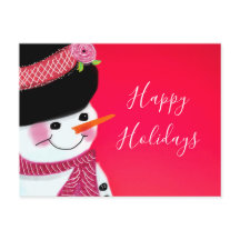 Christmas Snowman Postcard