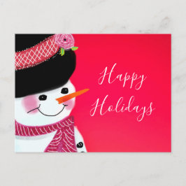 Christmas Snowman Postcard Postkarte