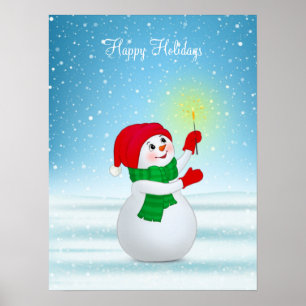 Christmas Snowman Poster