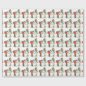 Christmas Snowman Red Mailbox Geschenkpapier (Flach)