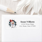 Christmas Snowman Return Address Label (Insitu)