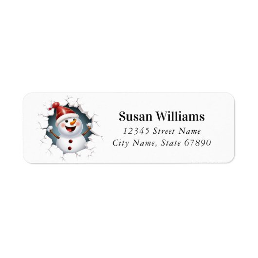 Christmas Snowman Return Address Label (Vorne)