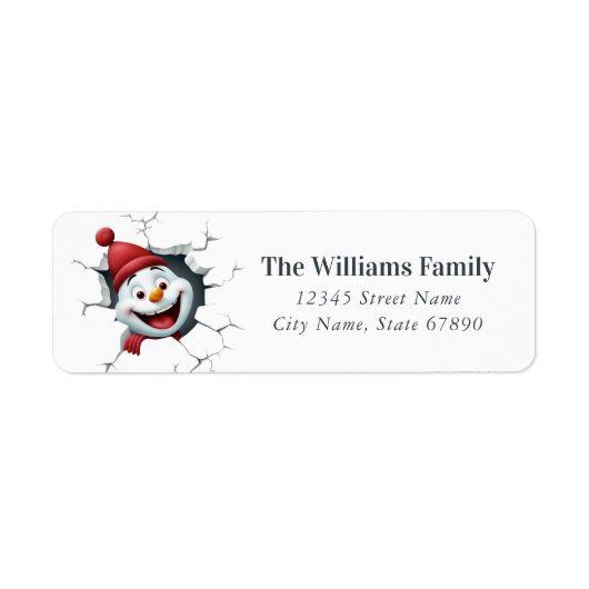Christmas Snowman Return Address Label (Vorne)