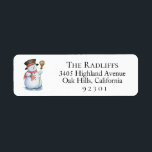 Christmas Snowman Return Address Label<br><div class="desc">Schöner bemalter Urlaubsschneemann,  Rücksendeadressen-Aufkleber. Anpassen von Stil,  Farbe und Größe des Schriftartes. Entworfen,  um unsere verzauberte Weihnachtskollektion zu erfüllen.</div>