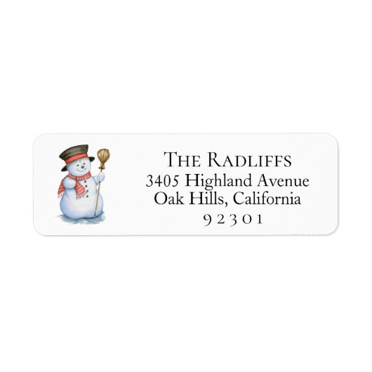 Christmas Snowman Return Address Label (Vorne)