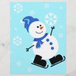 Christmas Snowman Scrapbook<br><div class="desc">Niedliche Scrapbook-Seiten für Ihre Weihnachtsprojekte. Eine niedliche Schneemann-Grafik auf einem hellblauen Hintergrund,  umgeben von Schneeflocken.</div>