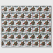 Christmas Snowman Shoveling Snow Geschenkpapier (Flach)