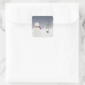 Christmas Snowman Star Quadratischer Aufkleber (Tasche)