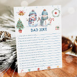Christmas Snowman Vater Joke Game Card Einladung<br><div class="desc">Christmas Snowman Vater Joke Game Card</div>