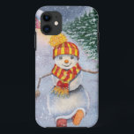 Christmas snowman walking Case-Mate iPhone hülle<br><div class="desc">christmas snowman doll man, 
fun painting celebrate love , 
funny cheerful drawn snowflake, 
vintage scarf forest cute, 
cartoon drawing art merry , 
new white season snow, 
celebration happy illustration , 
winter holiday santa year, 
tree house hat, 
doll christmas snowman man, </div>