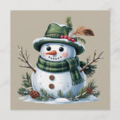 Christmas Snowman Winter Season Holiday Einladung (Vorderseite)