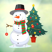 Christmas Snowman With Christmas Tree Shop Decor Fensteraufkleber (Blatt 3)