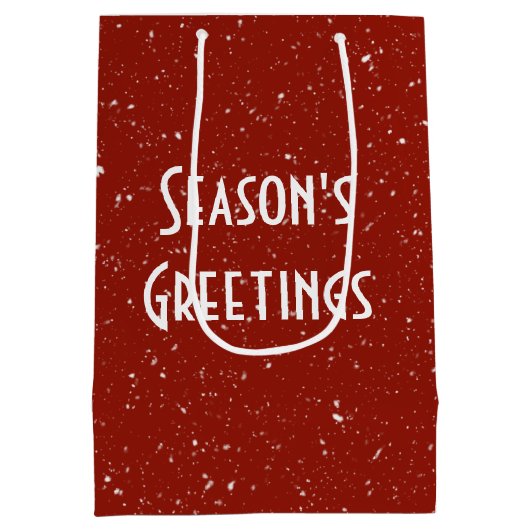 Christmas Snowman With Red Shovels Mittlere Geschenktüte (Rückseite)