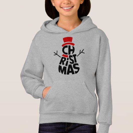 Christmas Snowman Word Art  Hoodie (Vorderseite)