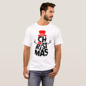 Christmas Snowman Word Art T-Shirt (Vorne ganz)