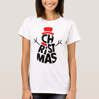 Christmas Snowman Word Art  T-Shirt