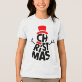 Christmas Snowman Word Art  Tri-Blend Shirt (Vorderseite)