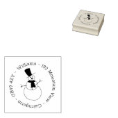 Christmas Snowman Zuhause Address Selbstfarbige Br Gummistempel (Stempel)